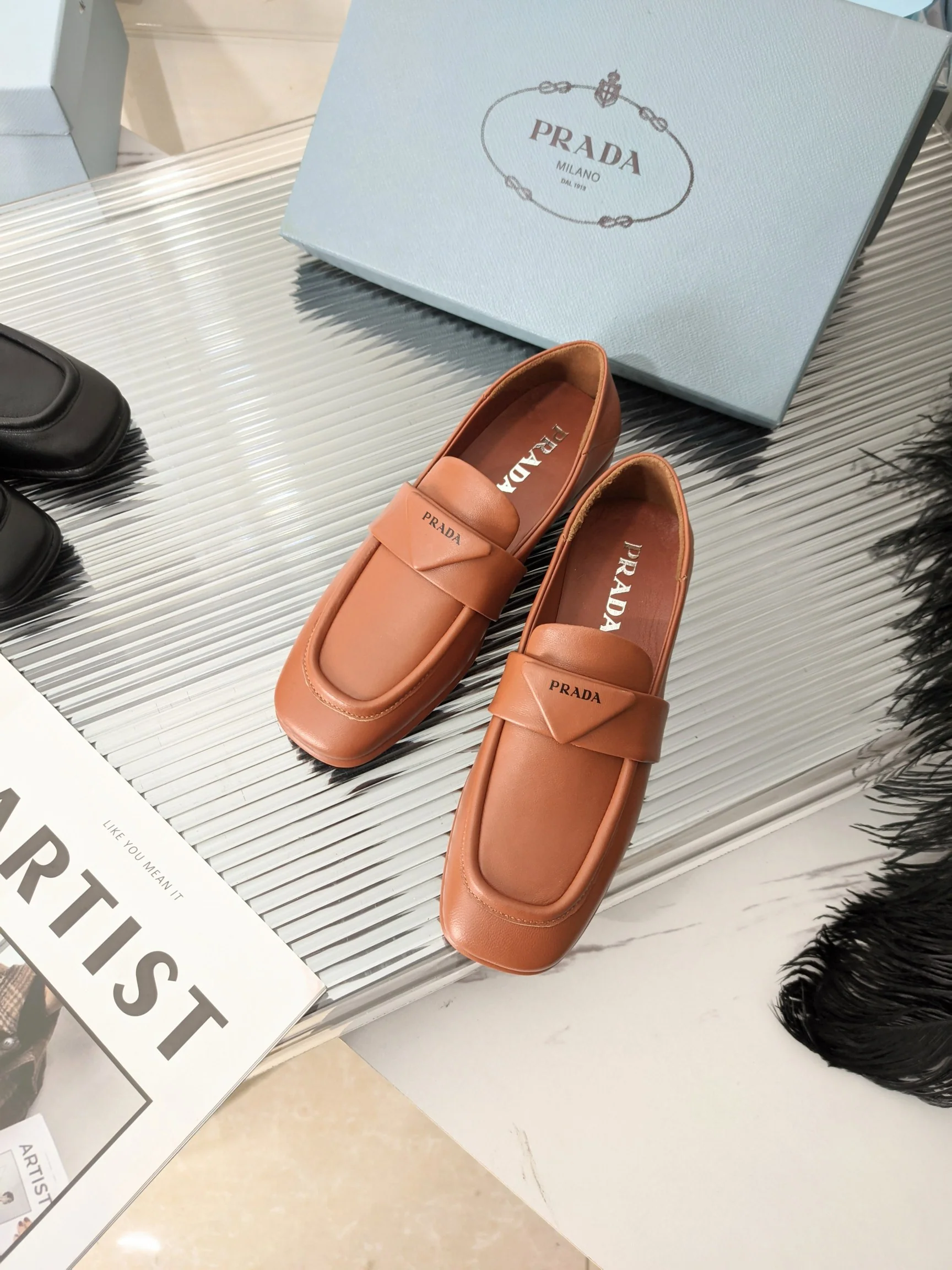 Обувь Prada - Prada супермягкие - плоские лоферы - коричневые