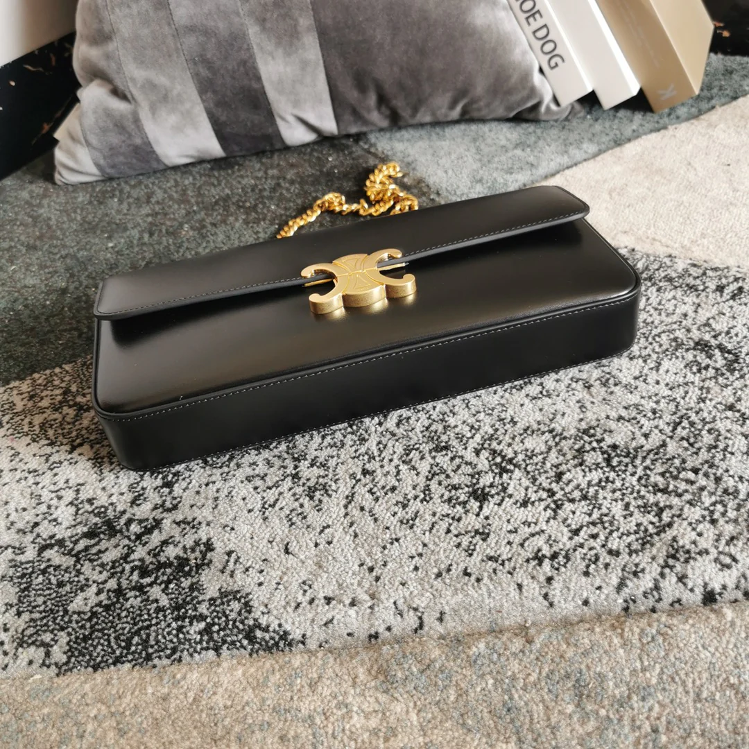 Celine - Сумка-подмышка с удлиненной цепочкой - Черная