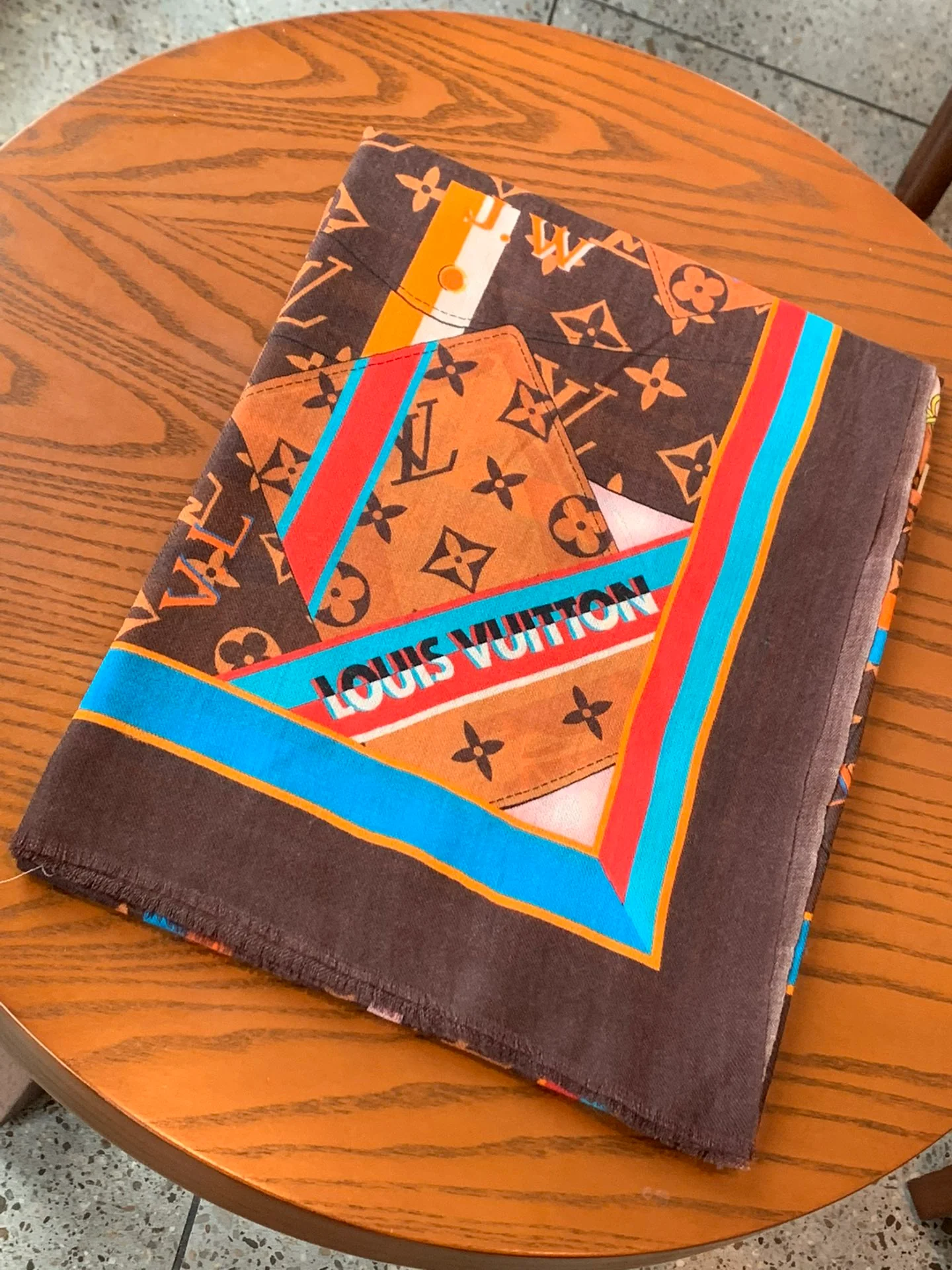 Длинный шарф LV с узором в виде кошелька - 110-200 см - 100% кашемир - 1 шт.