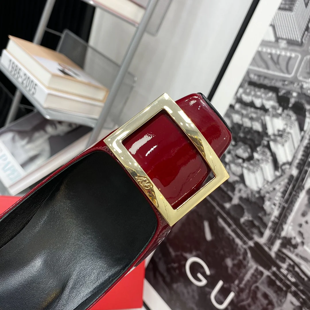 RV-7-5cm Каблук-банан - Винно-красный