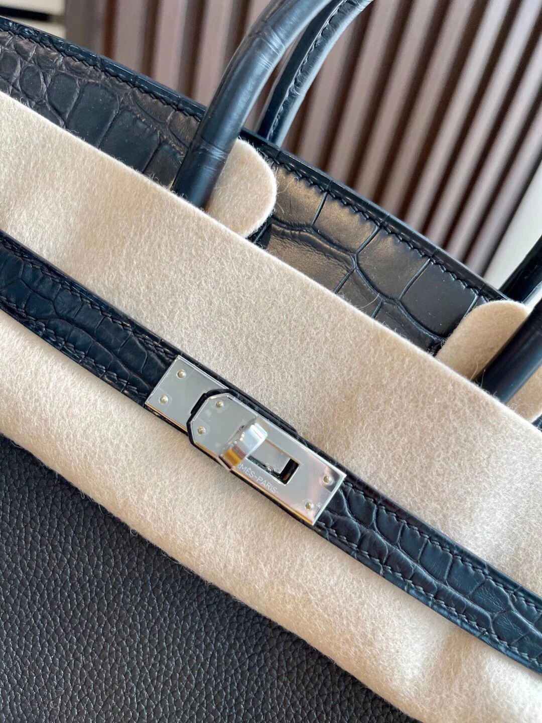 Сумка Hermes Birkin 25 Touch Togo Square Crocodile Silver Buckle