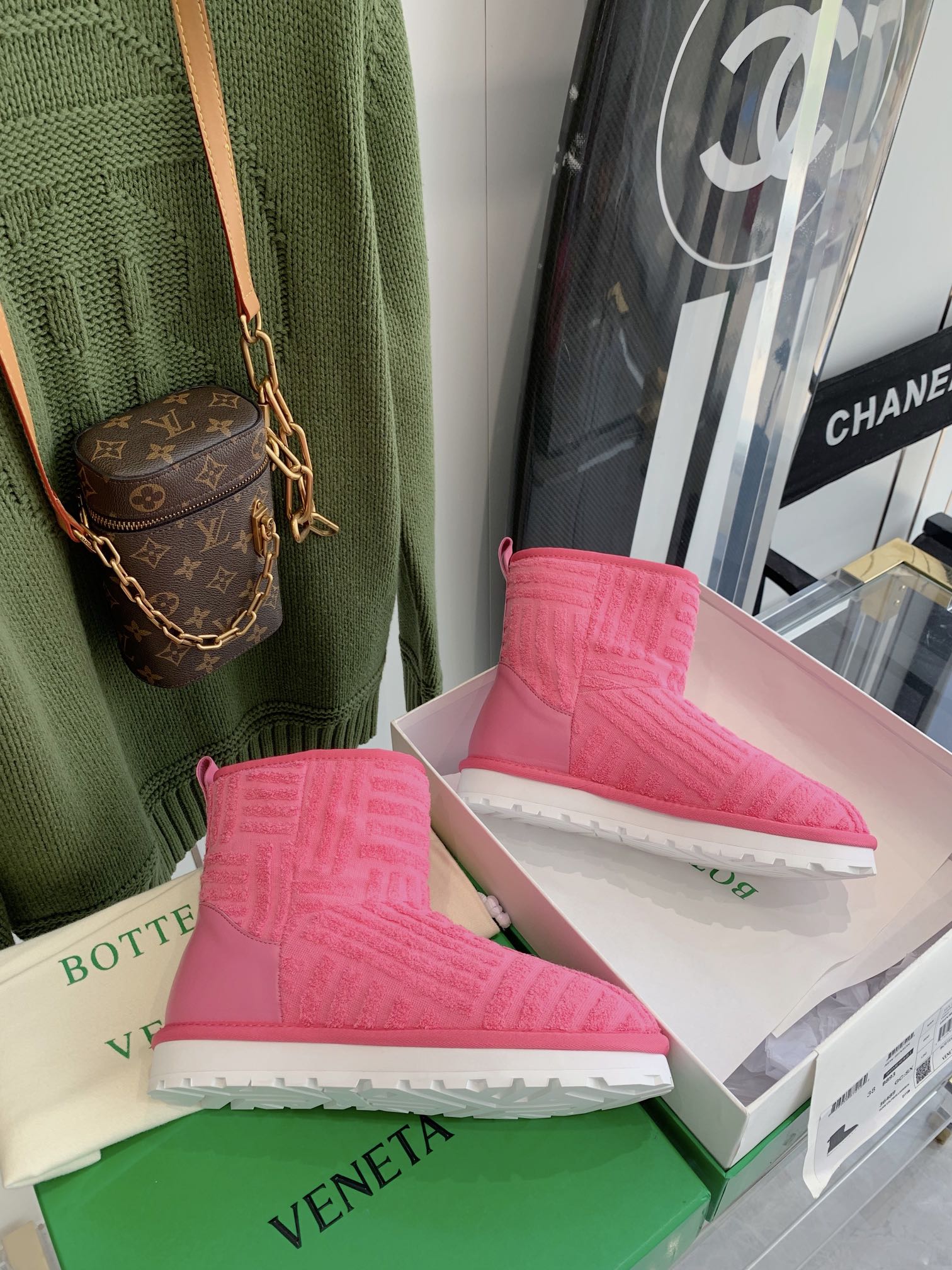 BV - Флисовые низкие сапоги - Розовые