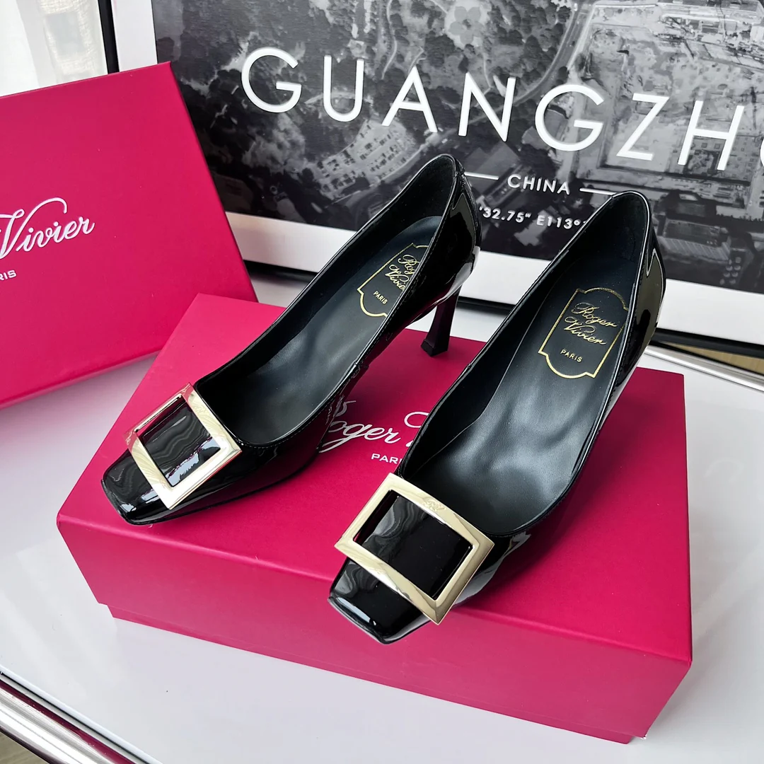 Туфли RV - классические туфли на высоком каблуке - 7-5 см - черные