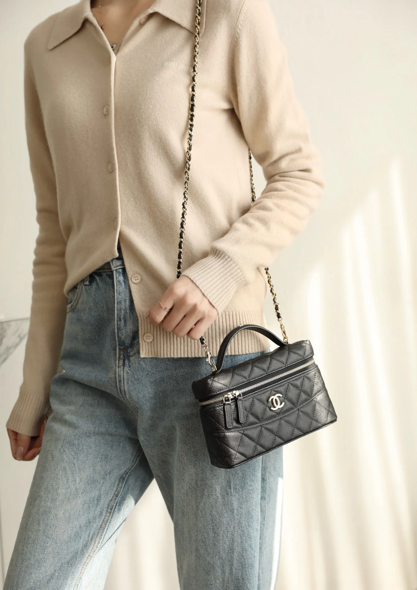 Длинный клатч-коробочка Chanel 25c-LP - черный