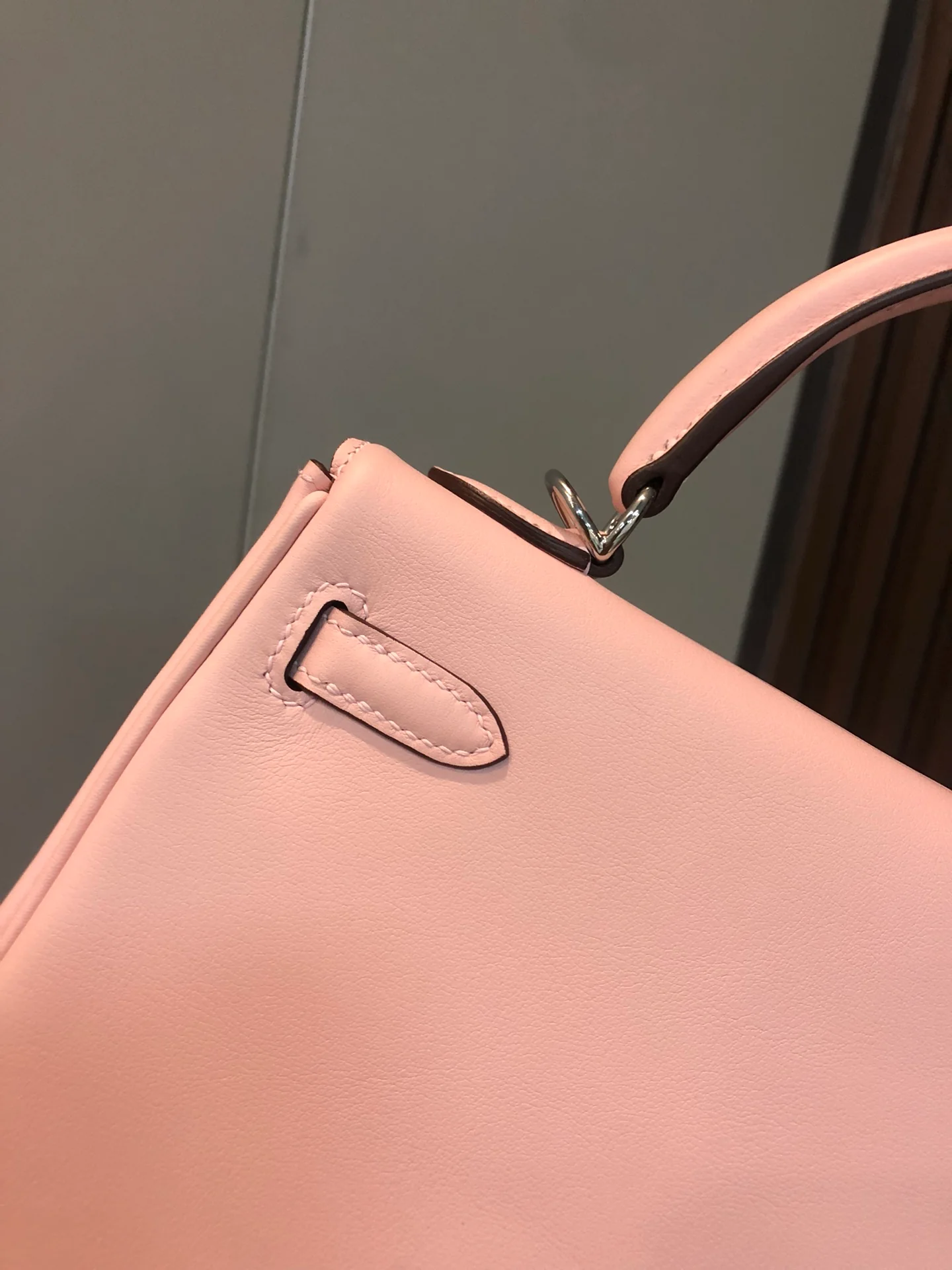 Hermes Kelly 25 Swift 3Q Розовая серебряная пряжка