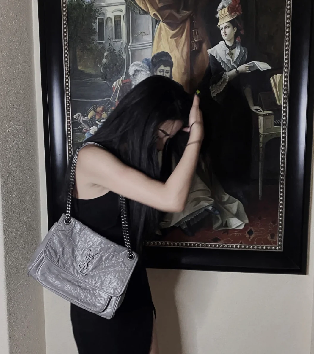 YSL-niki-baby-28cm-cowhide-dark gray