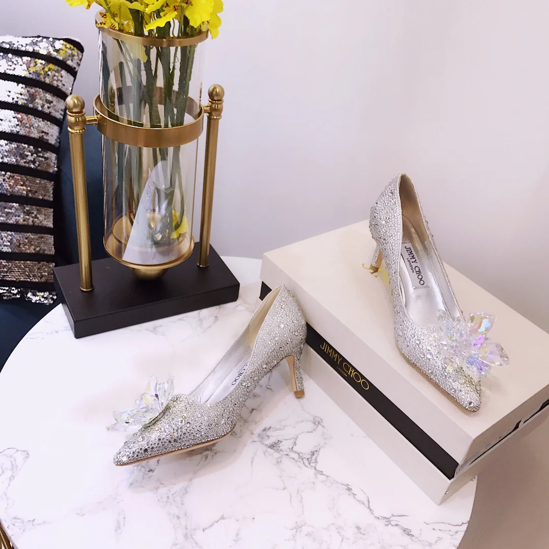 Серия Jimmy Crystal - Кристаллическая поверхность - Туфли на шпильках - Туфли на высоком каблуке
