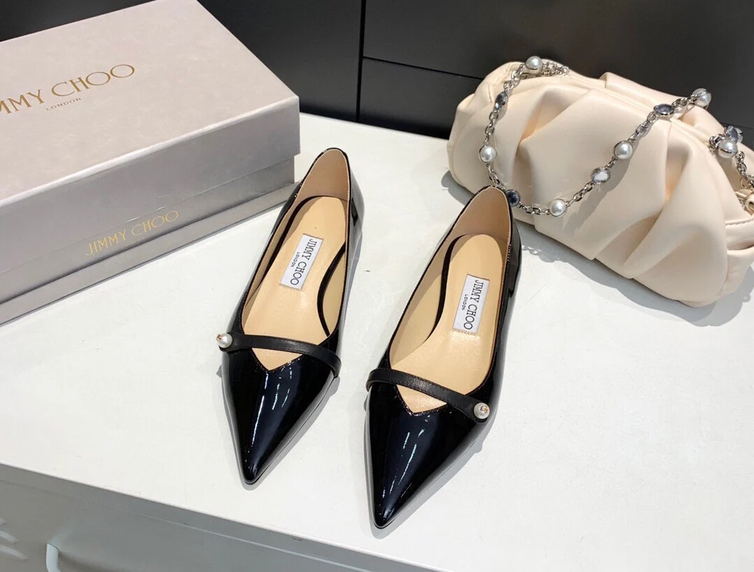 Балетки Jimmy Pearl с пряжкой и острым носком - 1