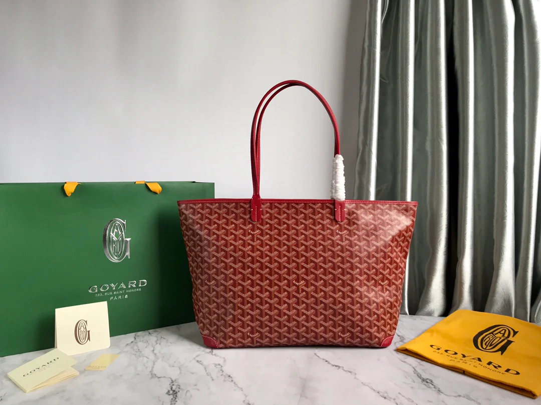 Большая сумка-тоут Goyard на молнии - красная