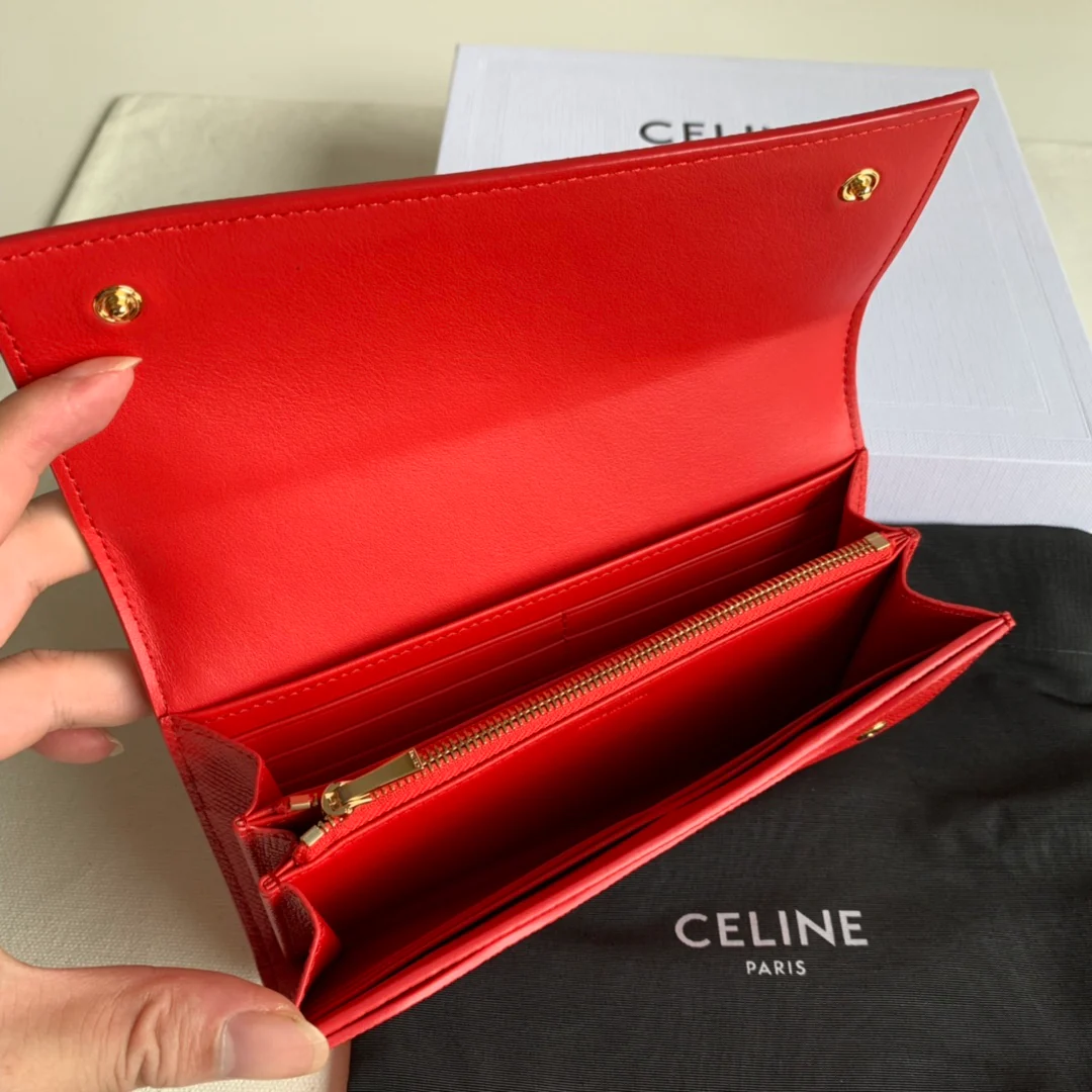 Кошелек-книжка Celine с принтом ?Красная пальма?