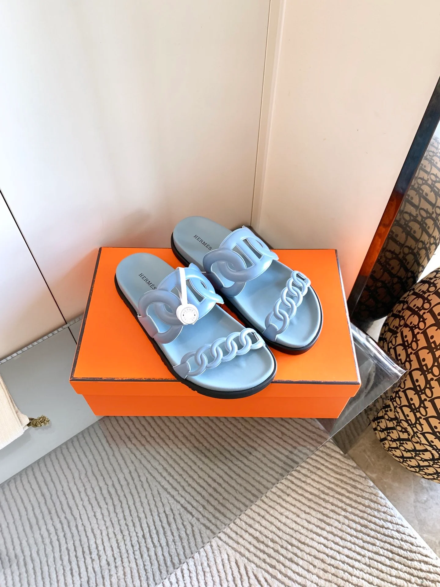 Модные сандалии Hermes - синие