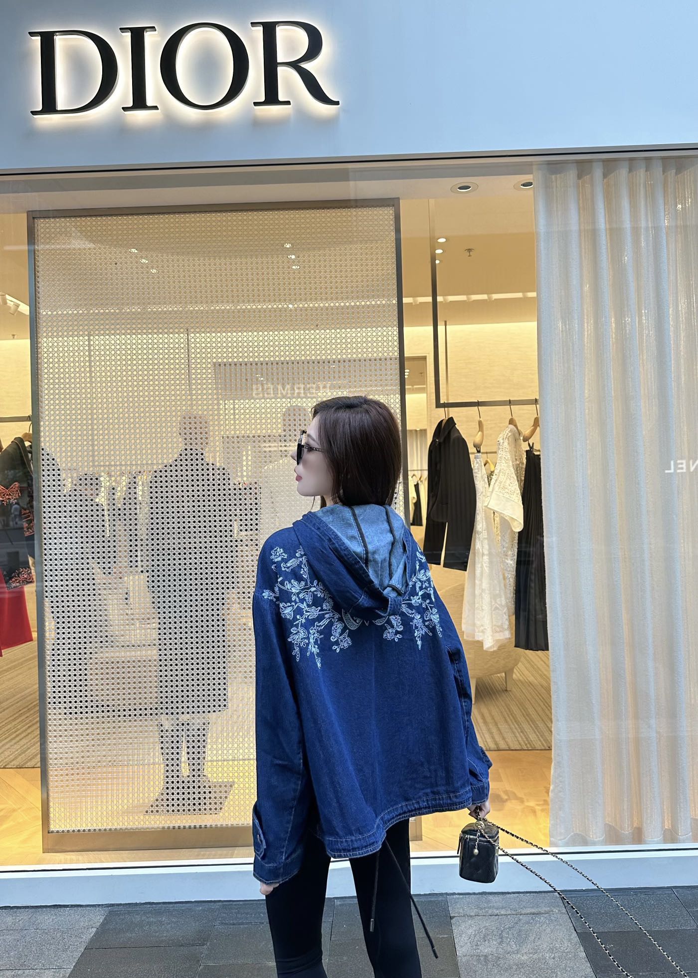 Худи Dior 2403 из вышитого денима