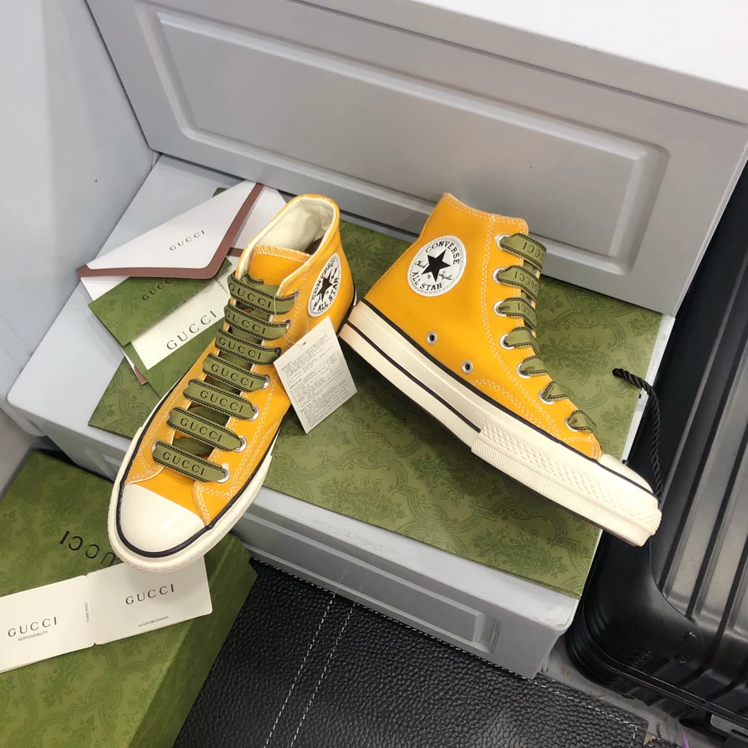 Высокие парусиновые кеды Gucci