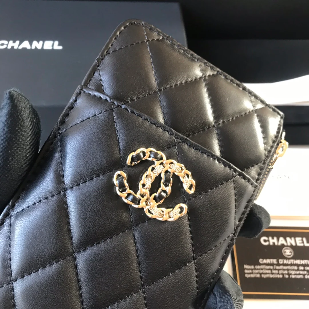 Длинный кошелек/держатель для карт Chanel на молнии - плоский длинный кошелек - 2 шт.