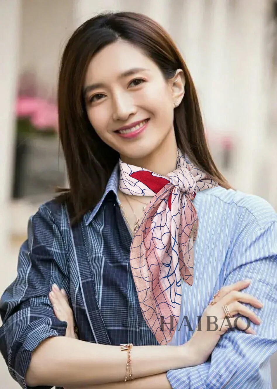 loro-piana-Кашемировый шарф геометрической формы, 90 маленьких квадратных дюймов