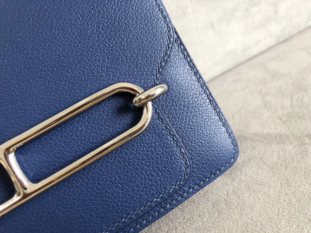 Hermes Roulis 19 Синий с серебряной пряжкой