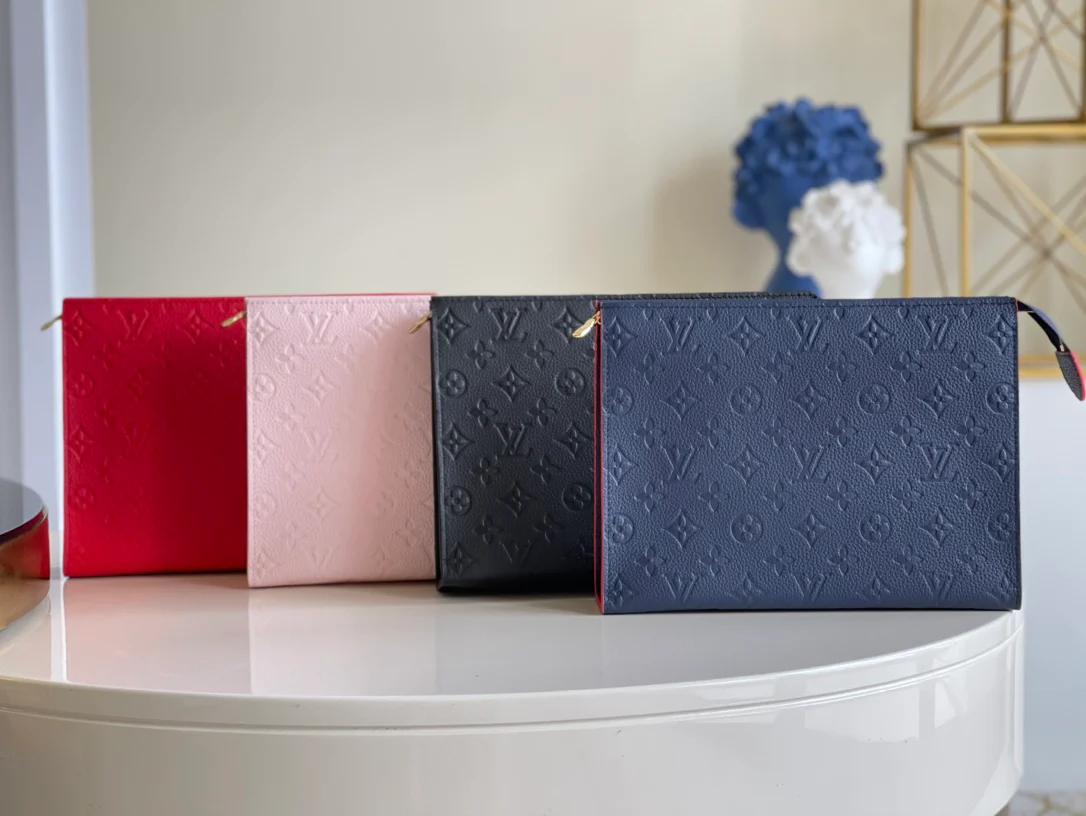 LV-M45665-Красная рельефная застежка-клатч