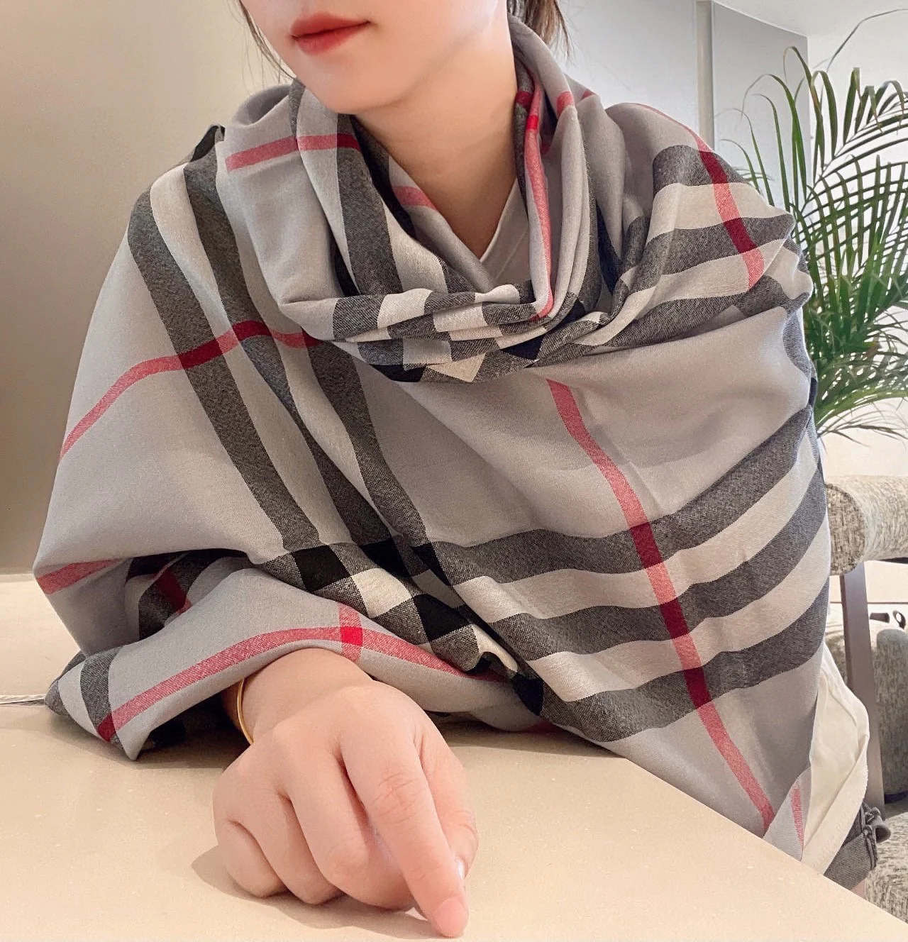 Классический клетчатый шарф для верховой езды Burberry - 80-190 см - Кашемир Кашмир Хайленд - 1 шт.