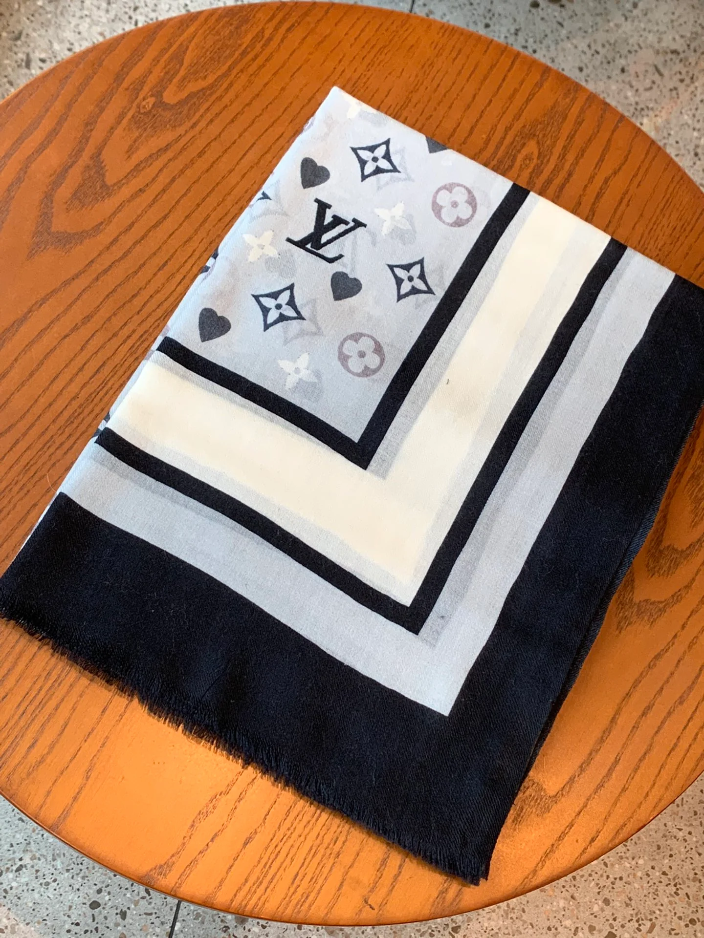 Длинный шарф Chanel с узором в виде открытки - 110-200 см - 100 г - Кашемир премиум-класса