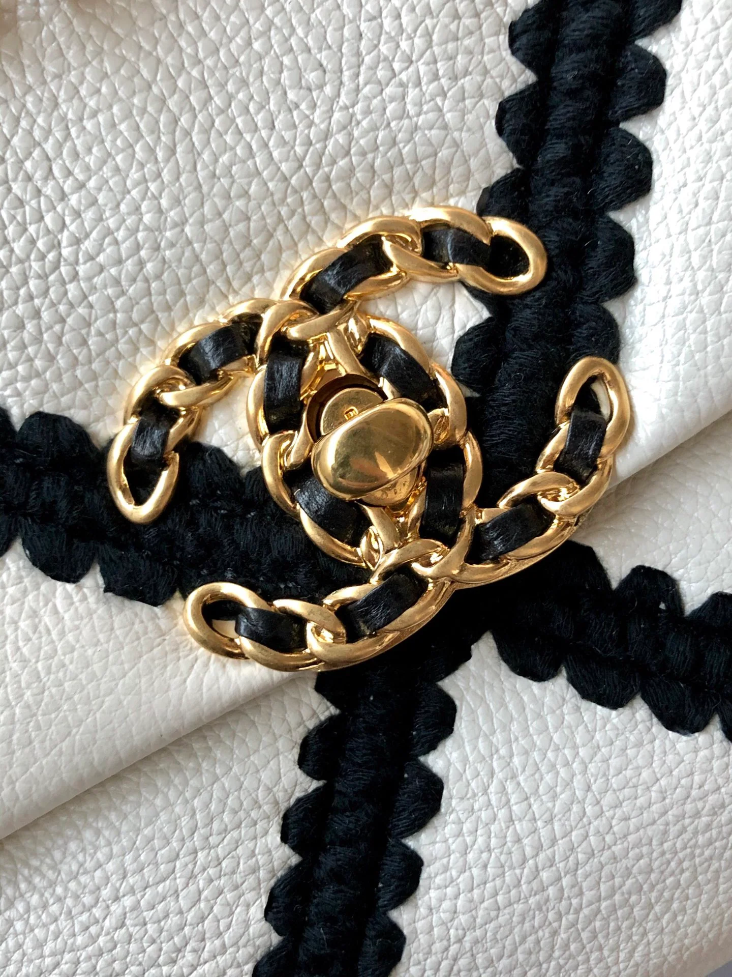 Сумка Chanel 19 - Кожаная - Черно-белый клетчатый узор