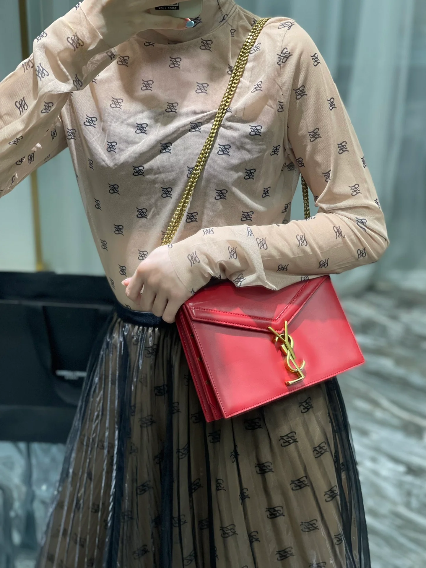 Сумка через плечо YSL Cassandra - красная