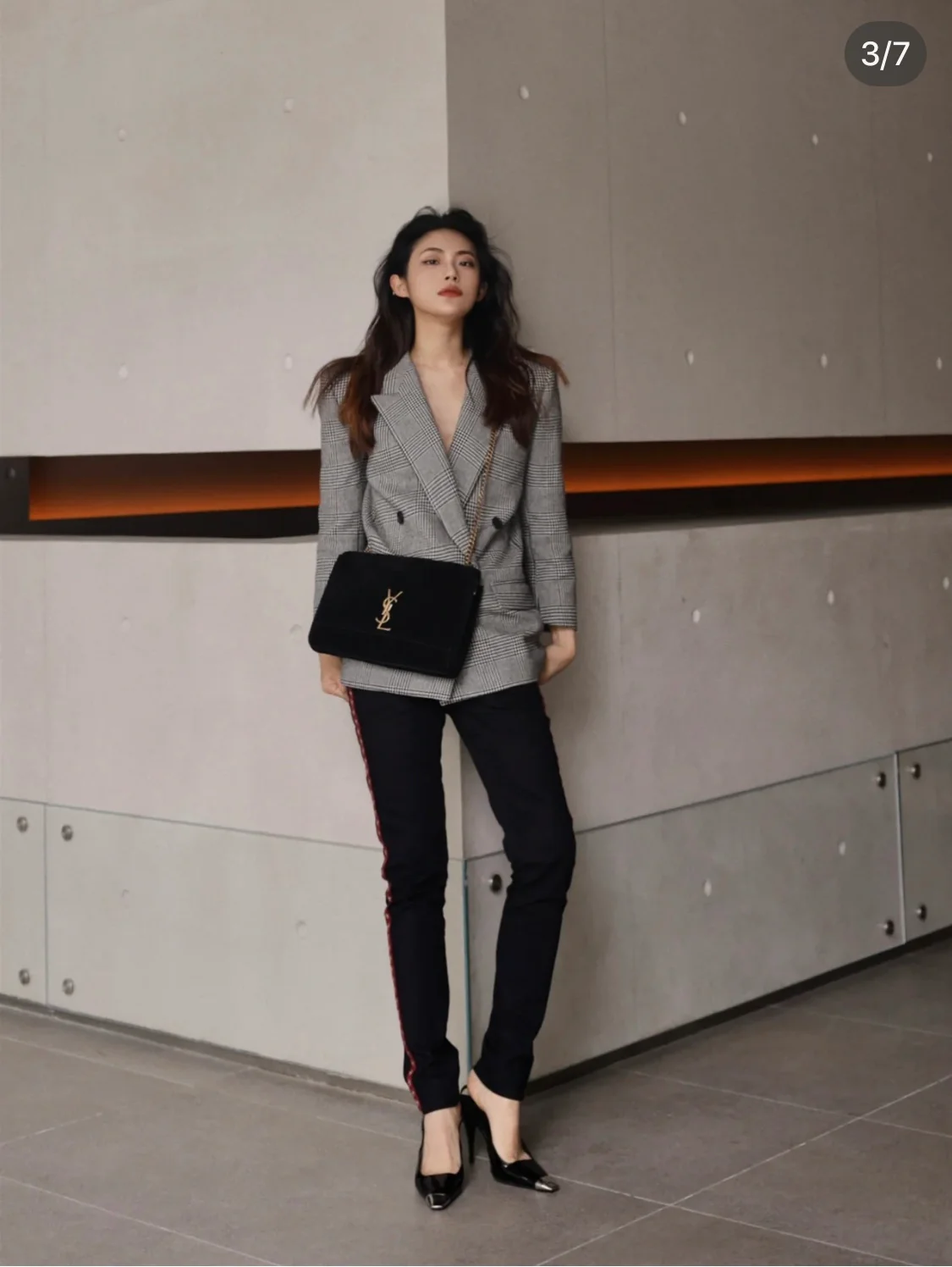 YSL-Kate Double Bread - Тонкая овечья кожа - Черный - 28 см