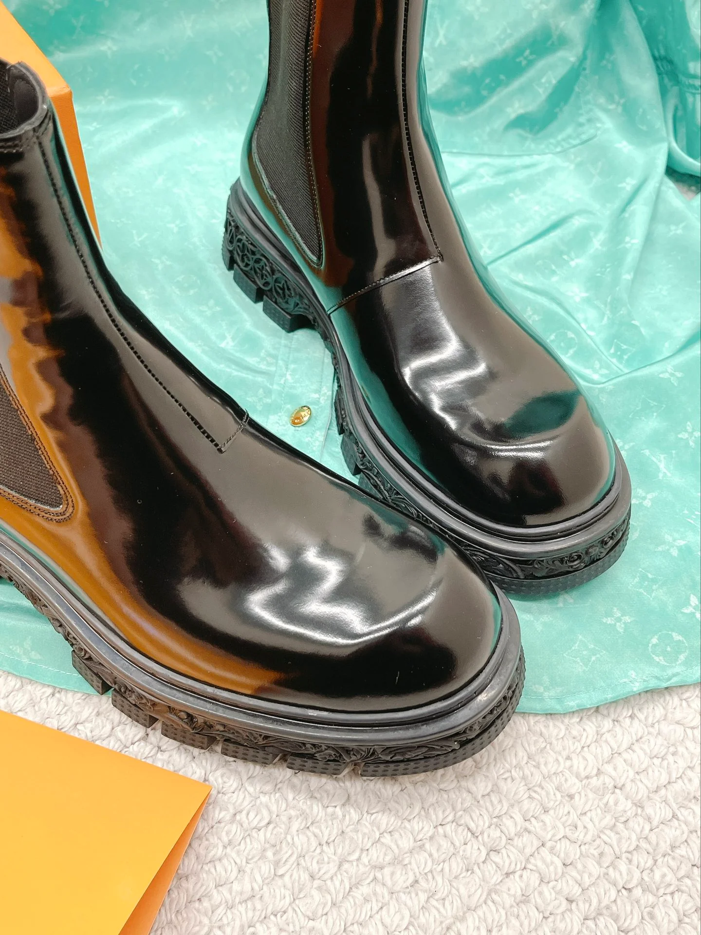 Мужские кожаные ботильоны LV с открытым большим пальцем стопы