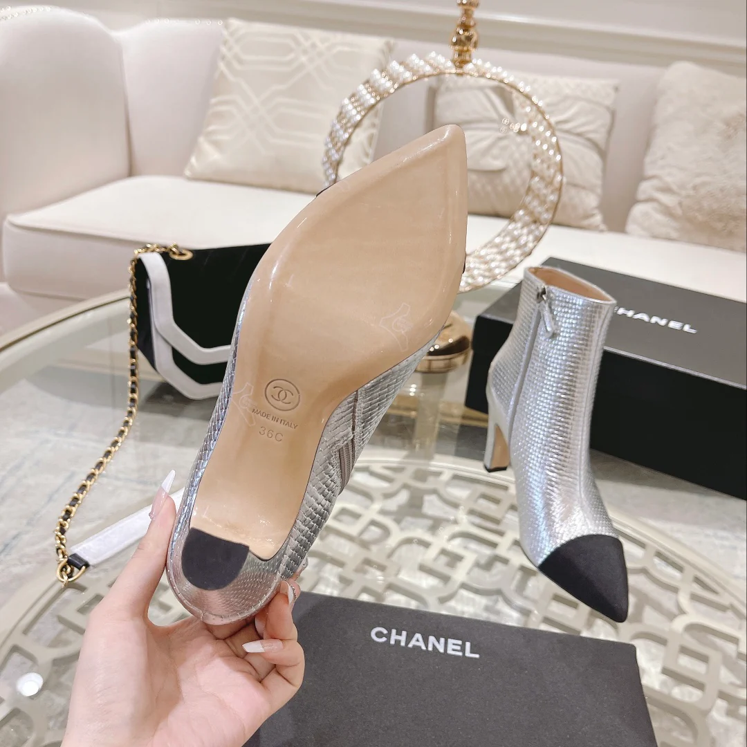 Коллекция Chanel осень/зима 2022 - Ботильоны на шпильке - 7-5 см