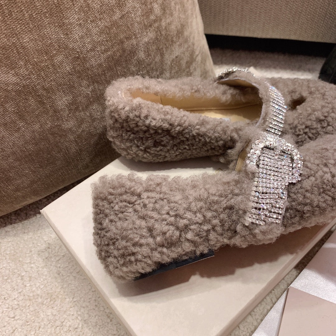 Джимми - Пушистые балетки - Серый плюшевый мишка