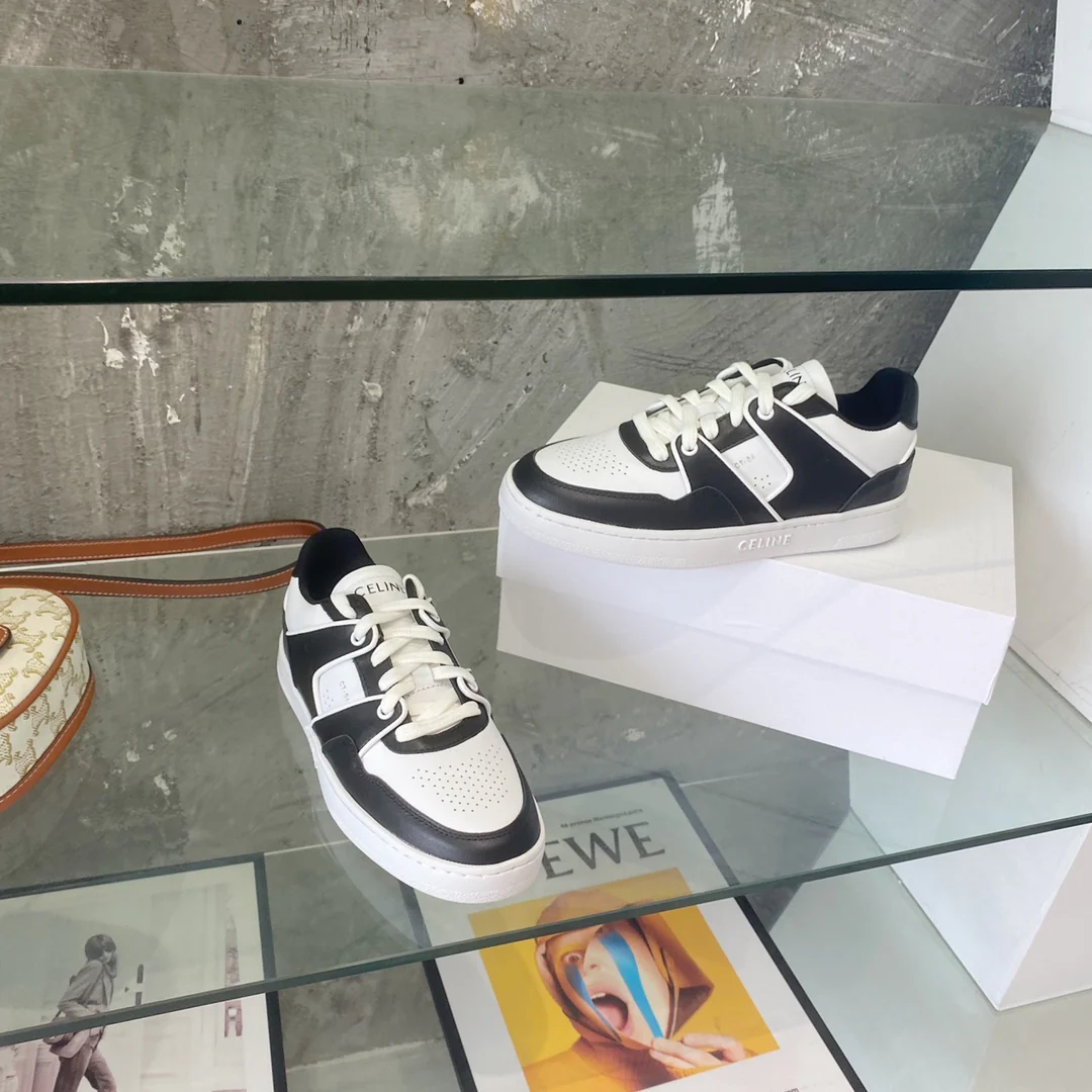 Новинка 2022 года от Celine - Белые кроссовки/Повседневная обувь - Унисекс - Черные