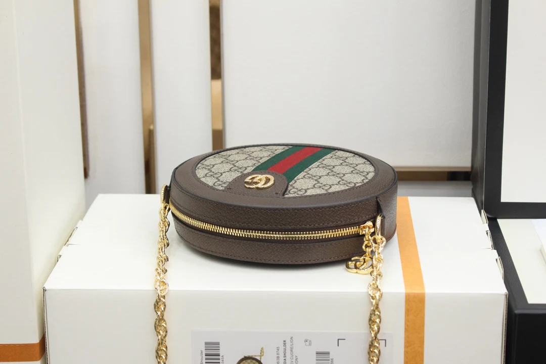 Круглая сумка Gucci Ophidia - сумка через плечо - канва с монограммой