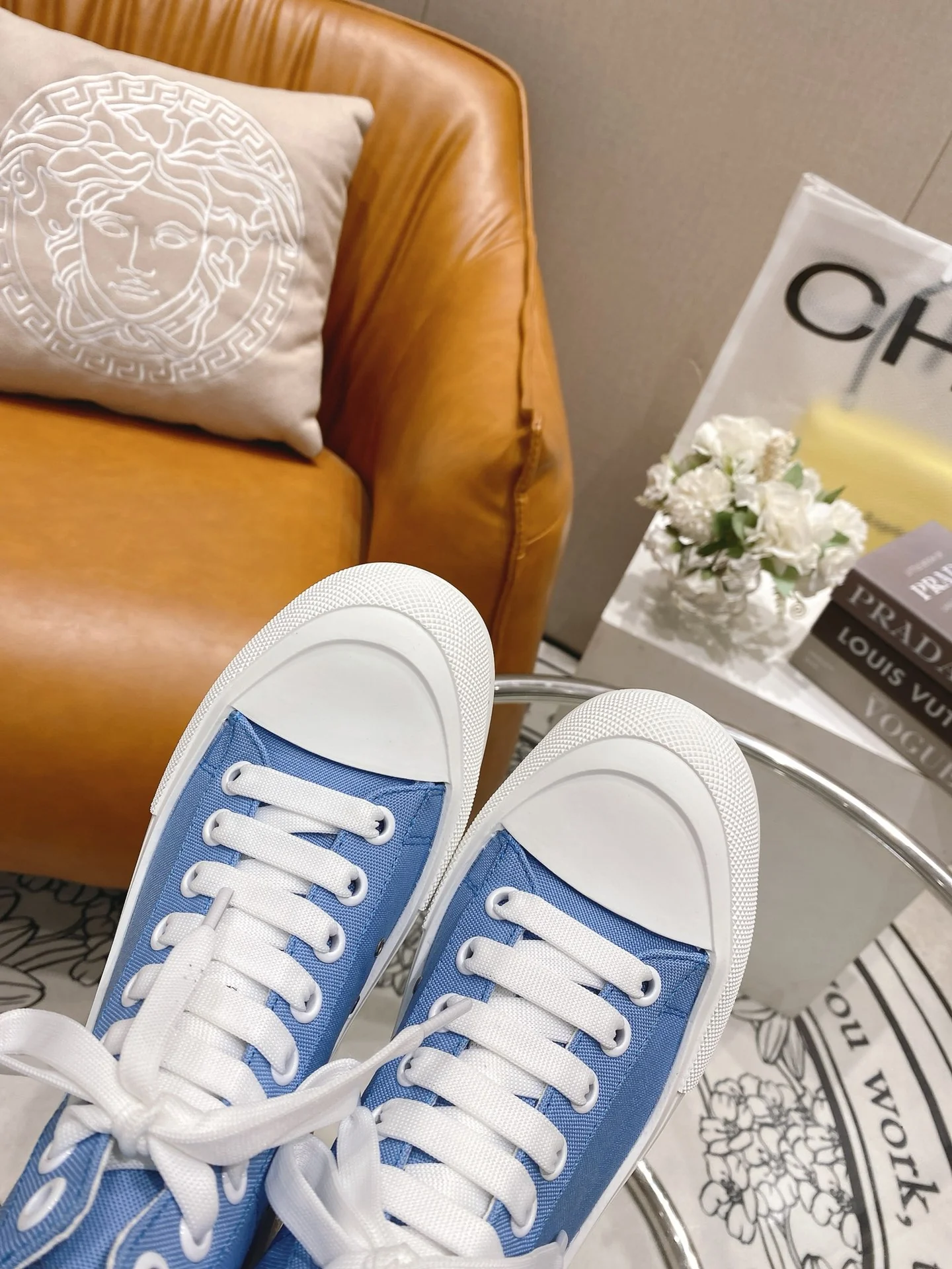 Кед на платформе McQueen - небесно-голубой