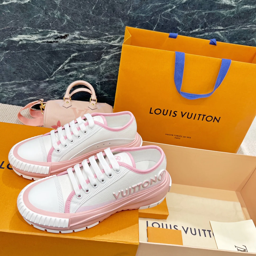 Серия LV-Squad - Кроссовки - Белые и розовые - 1