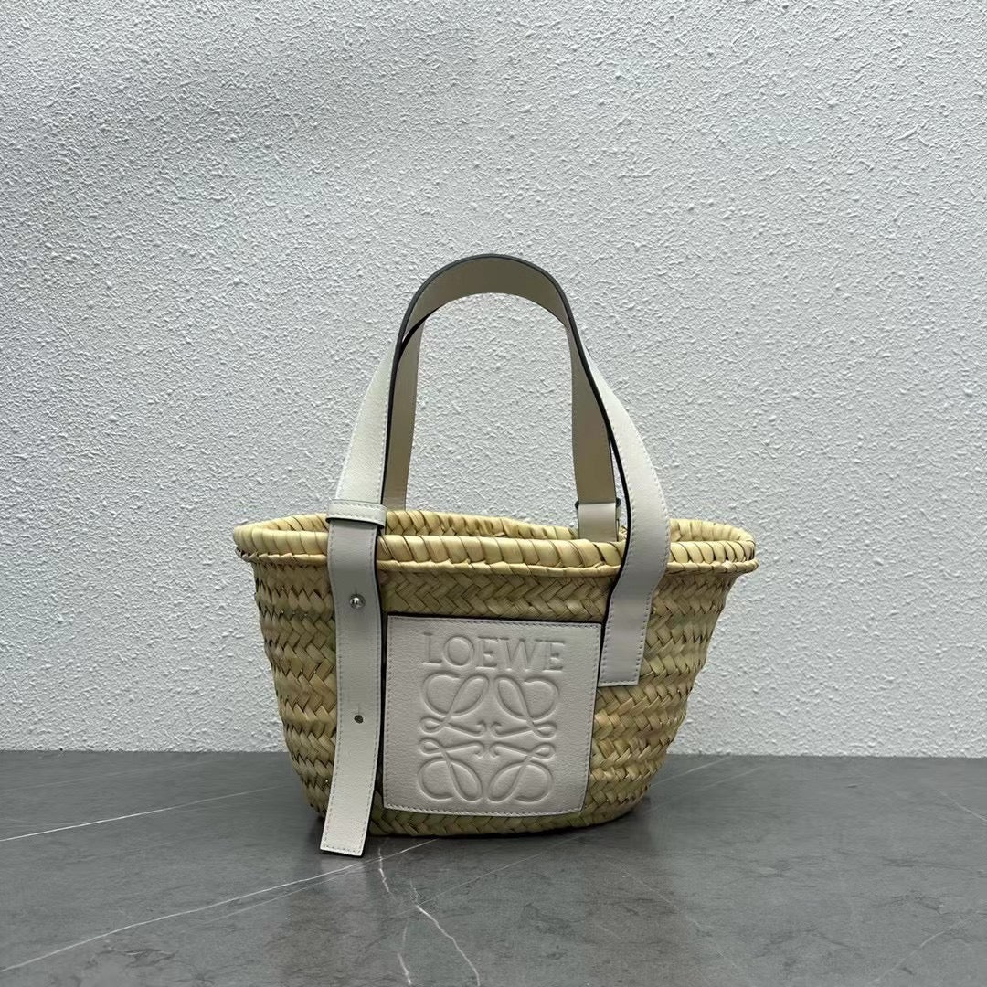 Соломенная сумка Loewe - 33 см - Маленькая - Кремово-белая