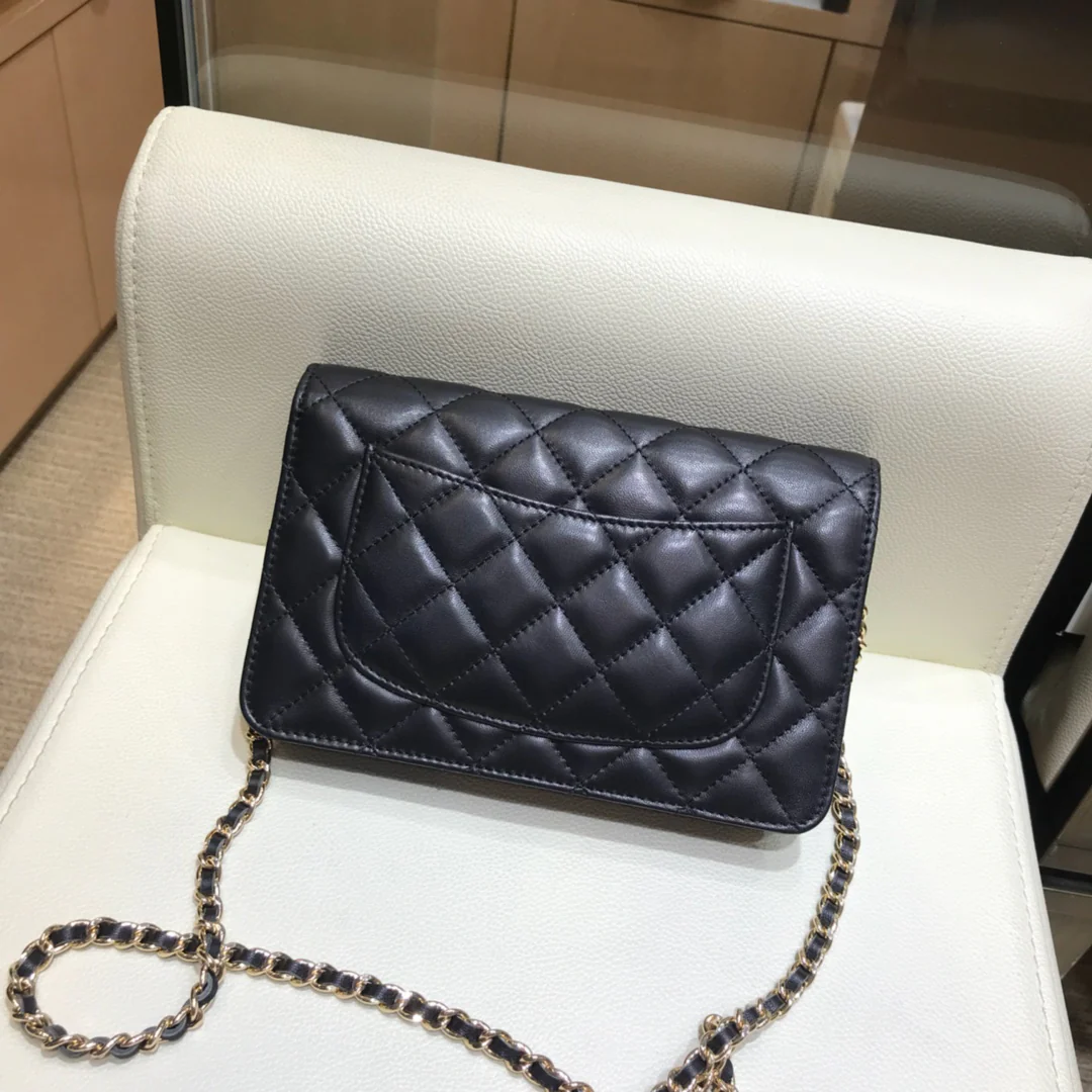 Chanel Camellia Enamel Button Lambkin WOC