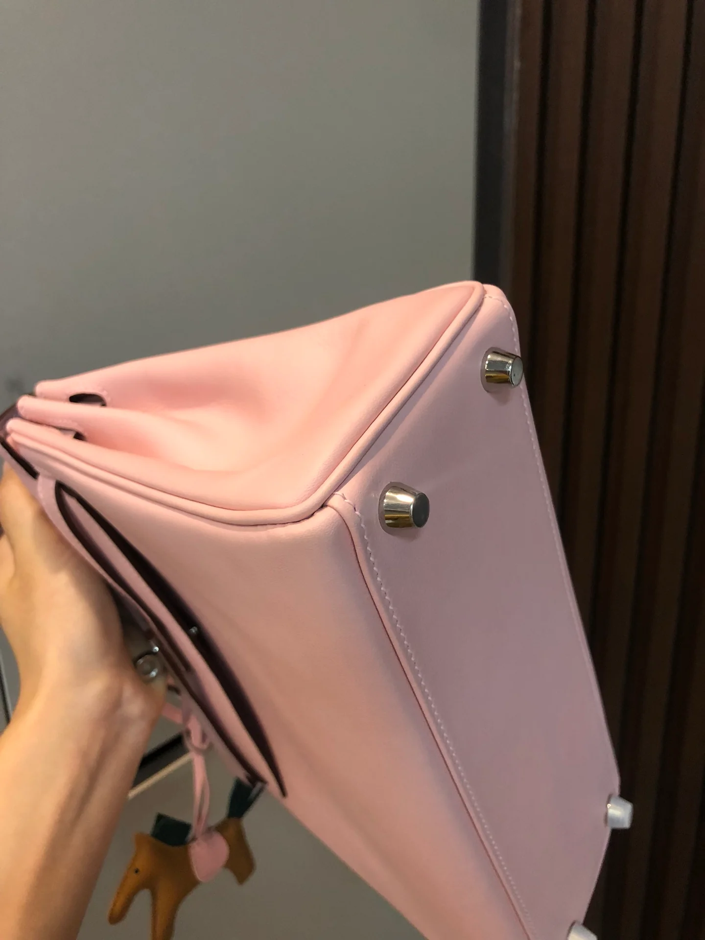 Hermes Kelly 25 Swift 3Q Розовая серебряная пряжка