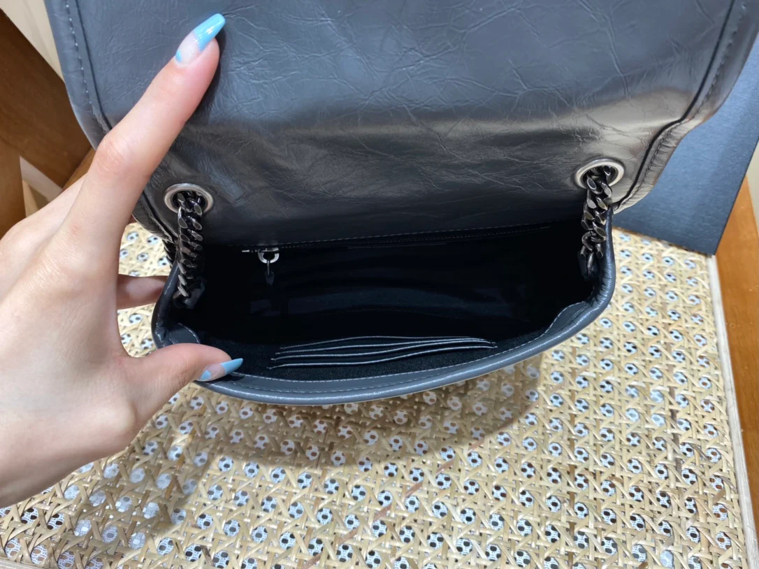 Сумка через плечо YSL-niki-Chain, серая.