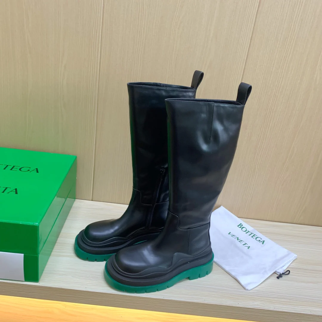 Новые высокие сапоги BV-22 осенне-зимняя коллекция - зеленая подошва