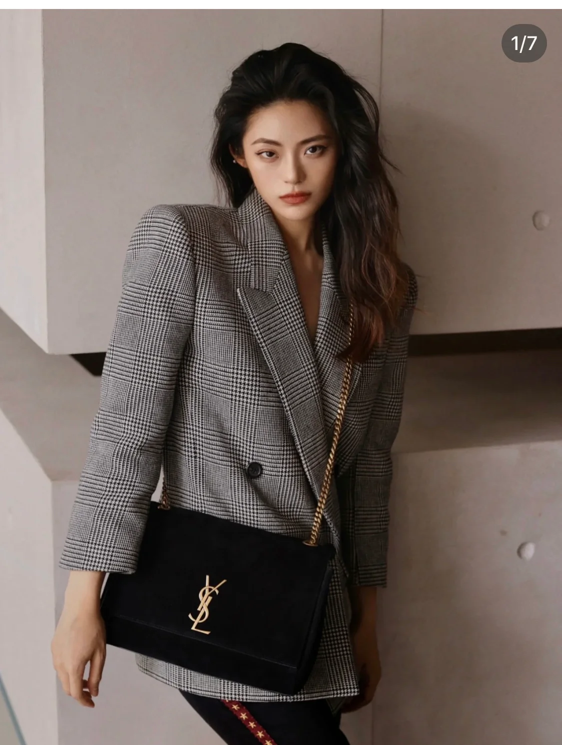 YSL-Kate Double Bread - Тонкая овечья кожа - Черный - 28 см