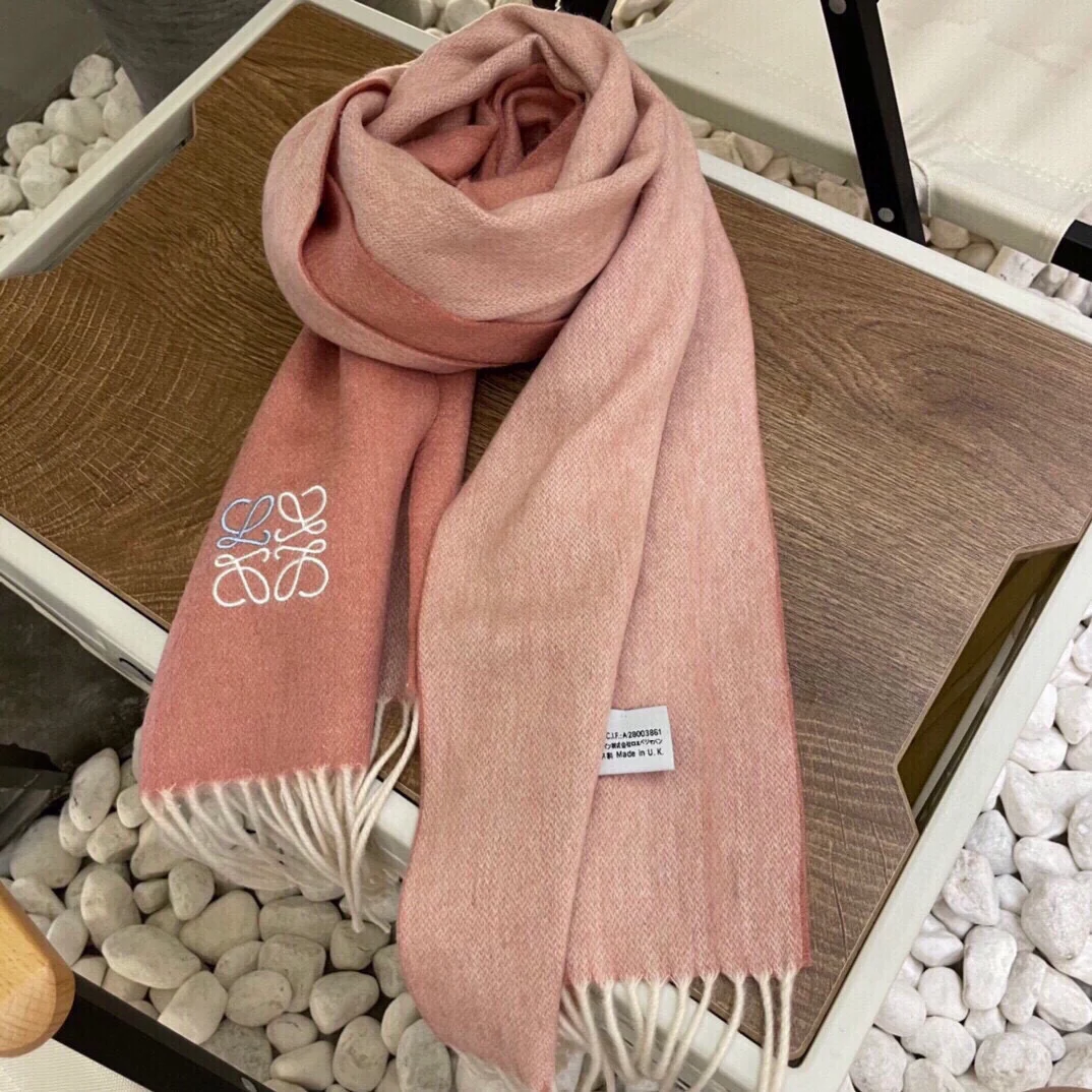 Шарф ?Лолита? с вышивкой ?Водяная рябь? — 100 г — Кашемир — Розовый