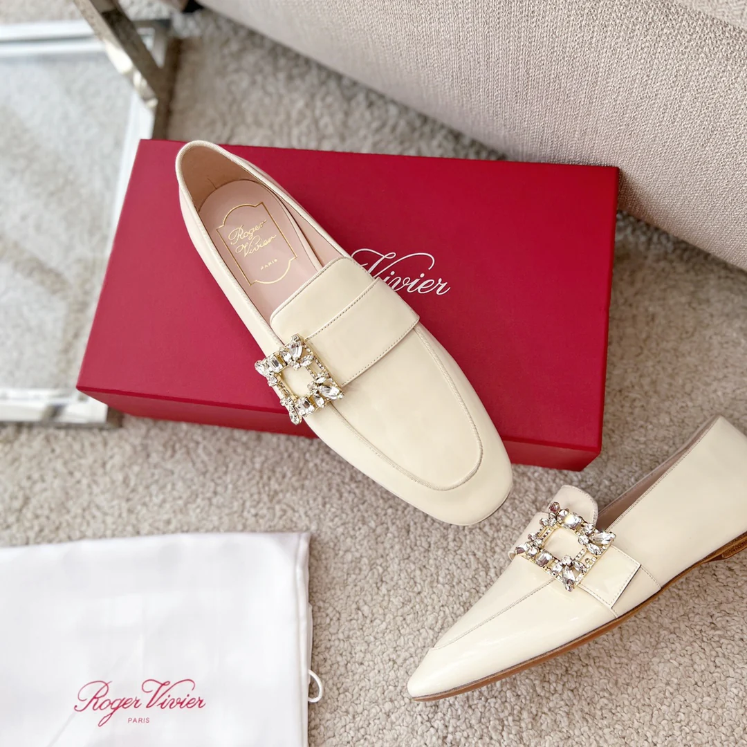 Обувь RV - Лоферы ?Версаль? с ромбовидной пряжкой - белые