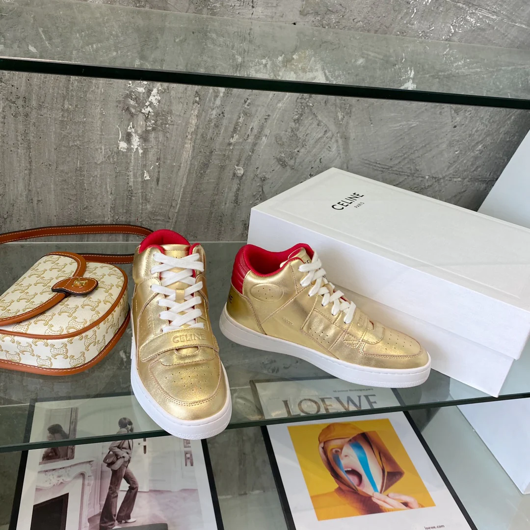 Спортивные высокие кроссовки Celine - унисекс - золотистые