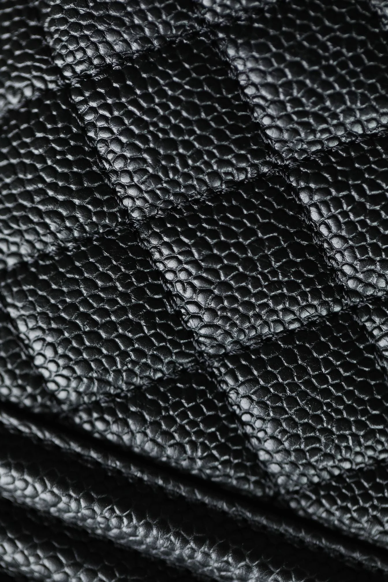 Chanel Le Boy Crystal Diamond Pattern Caviar - Medium - Black Gold