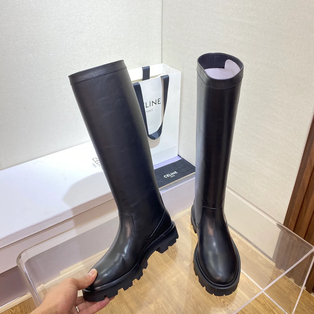 Сапоги для верховой езды Celine Arc de Triomphe в стиле подиума - черные