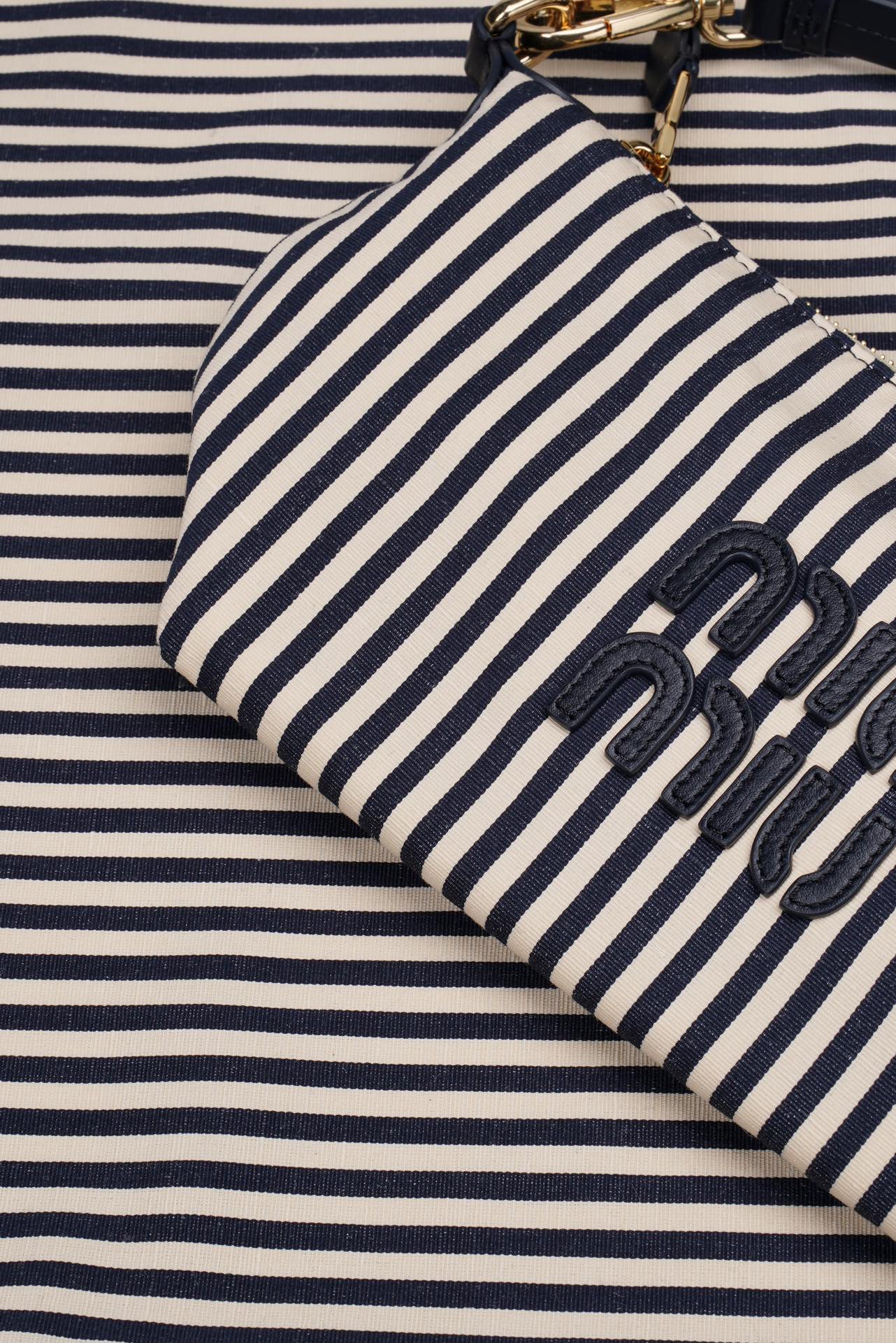 Косметичка/сумка для ланча Miu Miu из жаккардовой ткани - темно-синяя