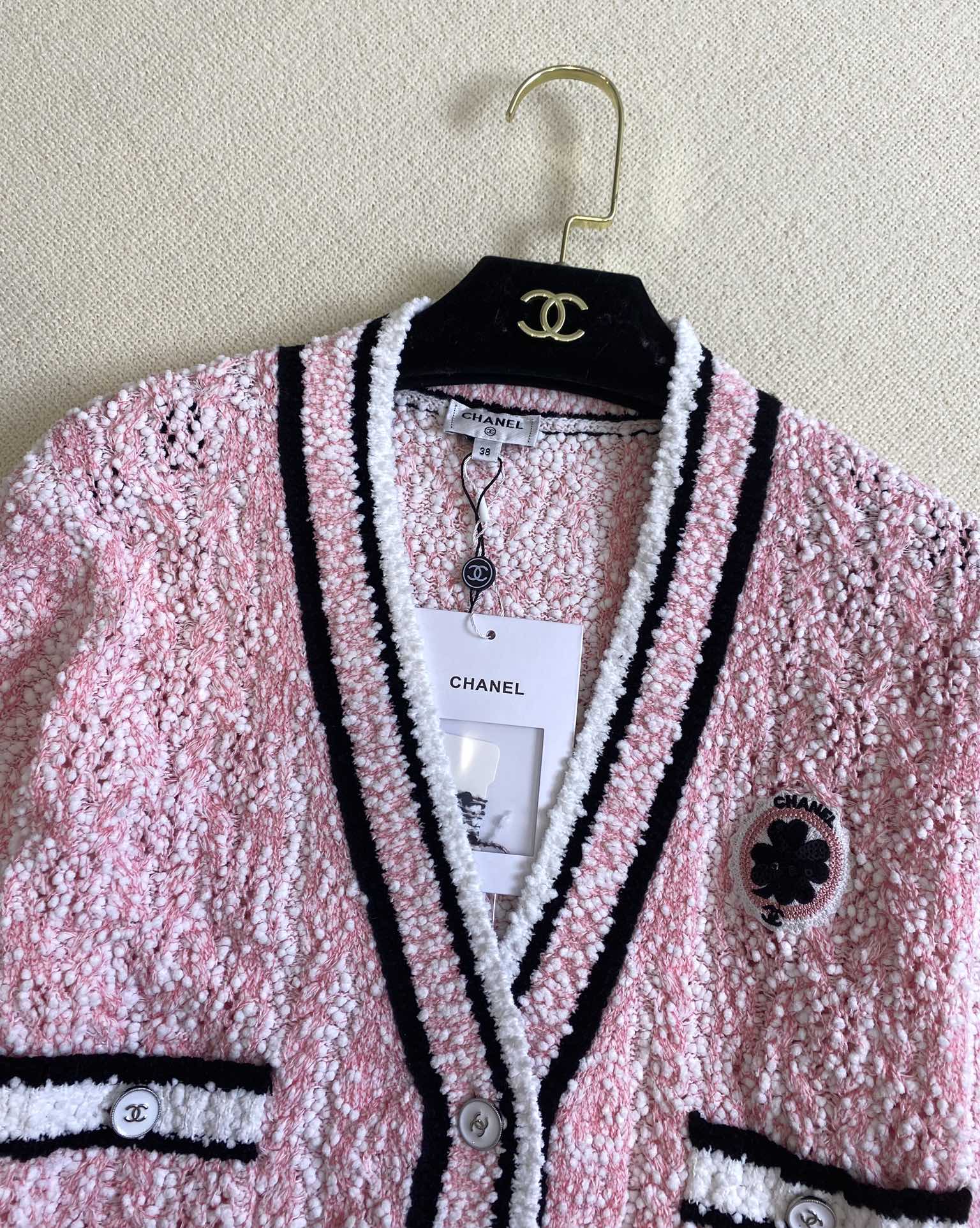 Вязаный кардиган Chanel 2403 ?Ранняя весна?, новинка, розовый.