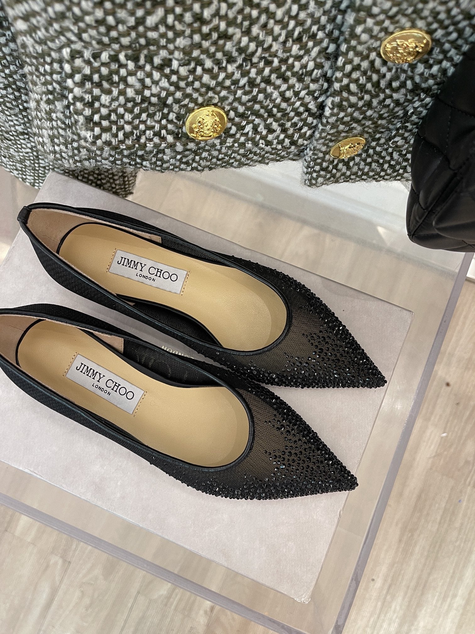 Балетки Jimmy Mesh со стразами