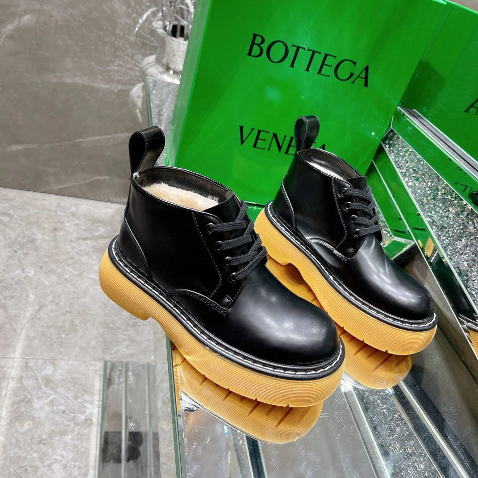 BV - Ботильоны на шерстяной подкладке - Черно-желтые