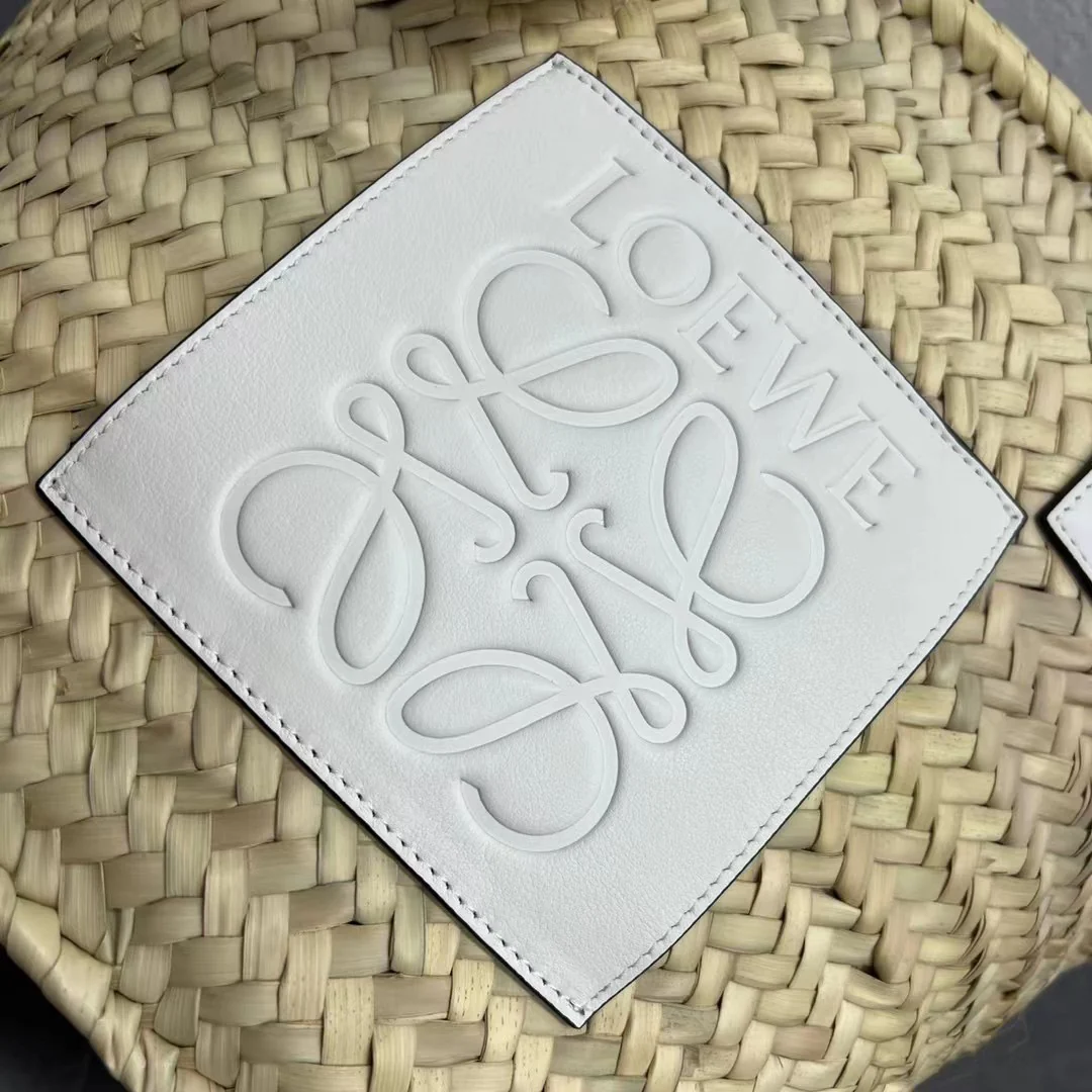 Соломенная сумка Loewe - 40 см - Большая - Кремово-белая