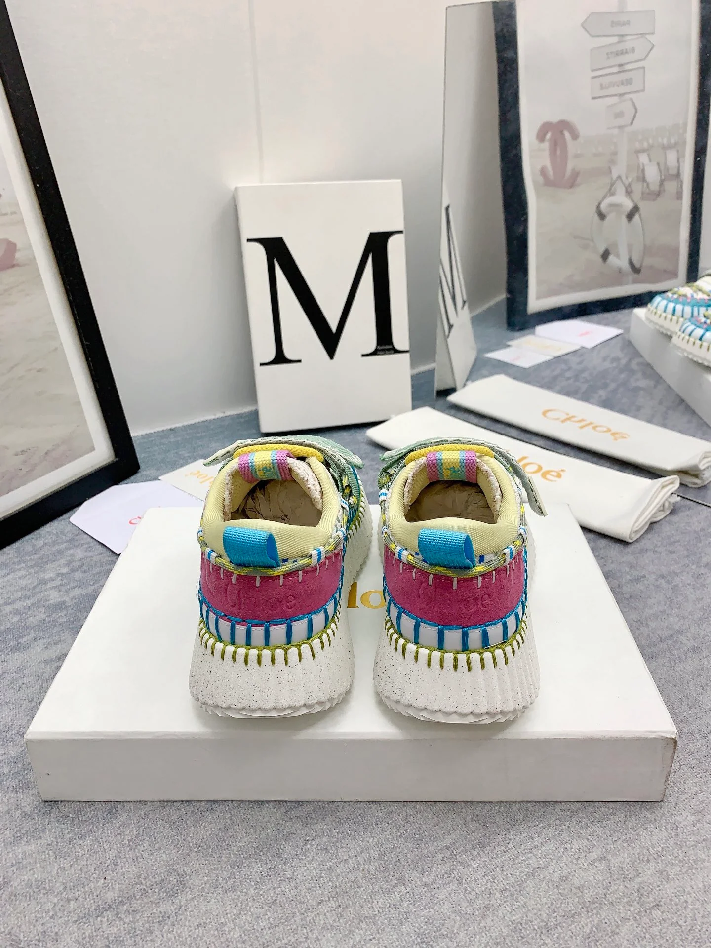 Кроссовки Chloe-nama-sneaker Rainbow Series - Кроссовки на липучках - Сине-зеленые